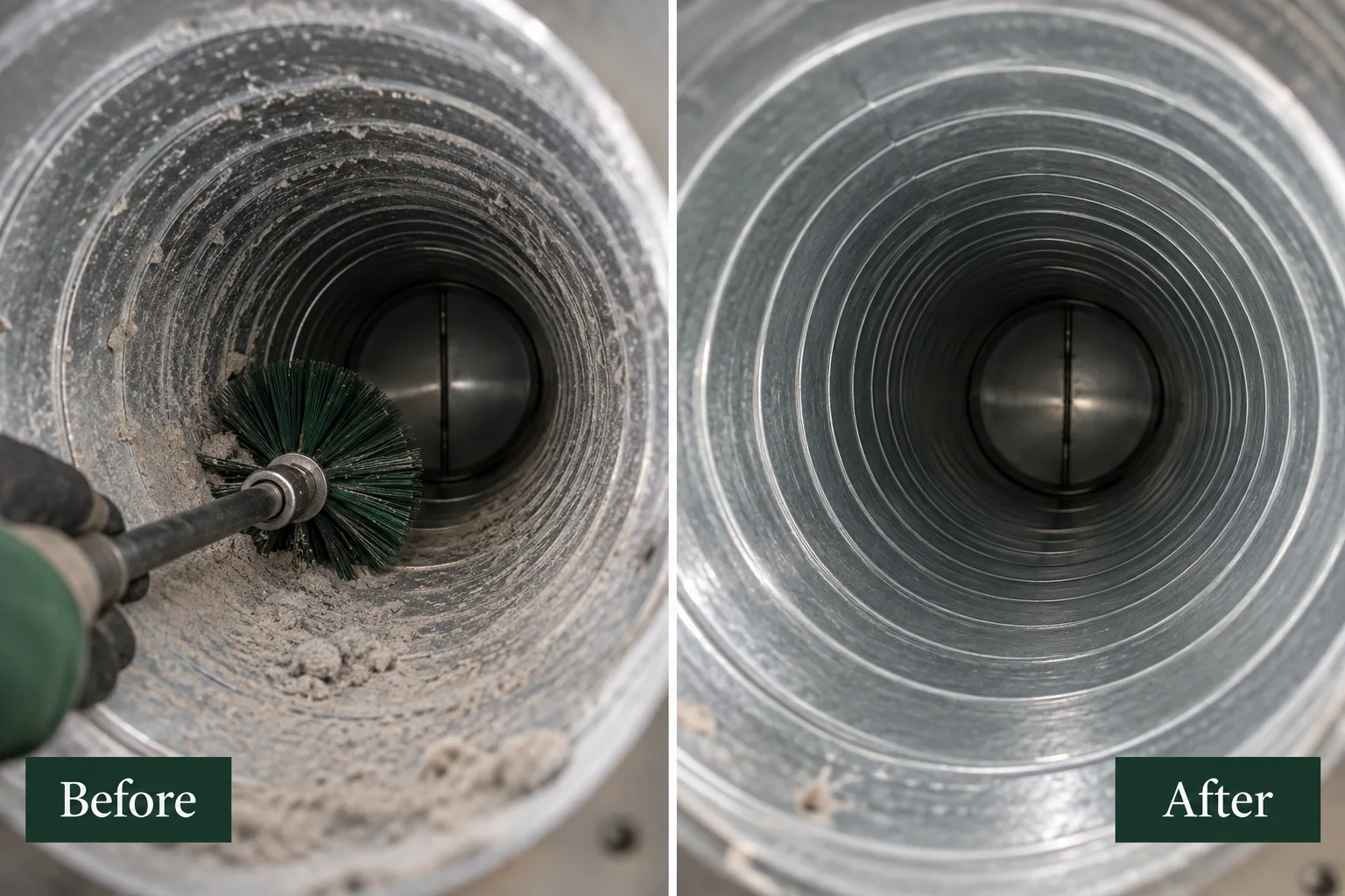 Illustrative before and after cleaning comparison