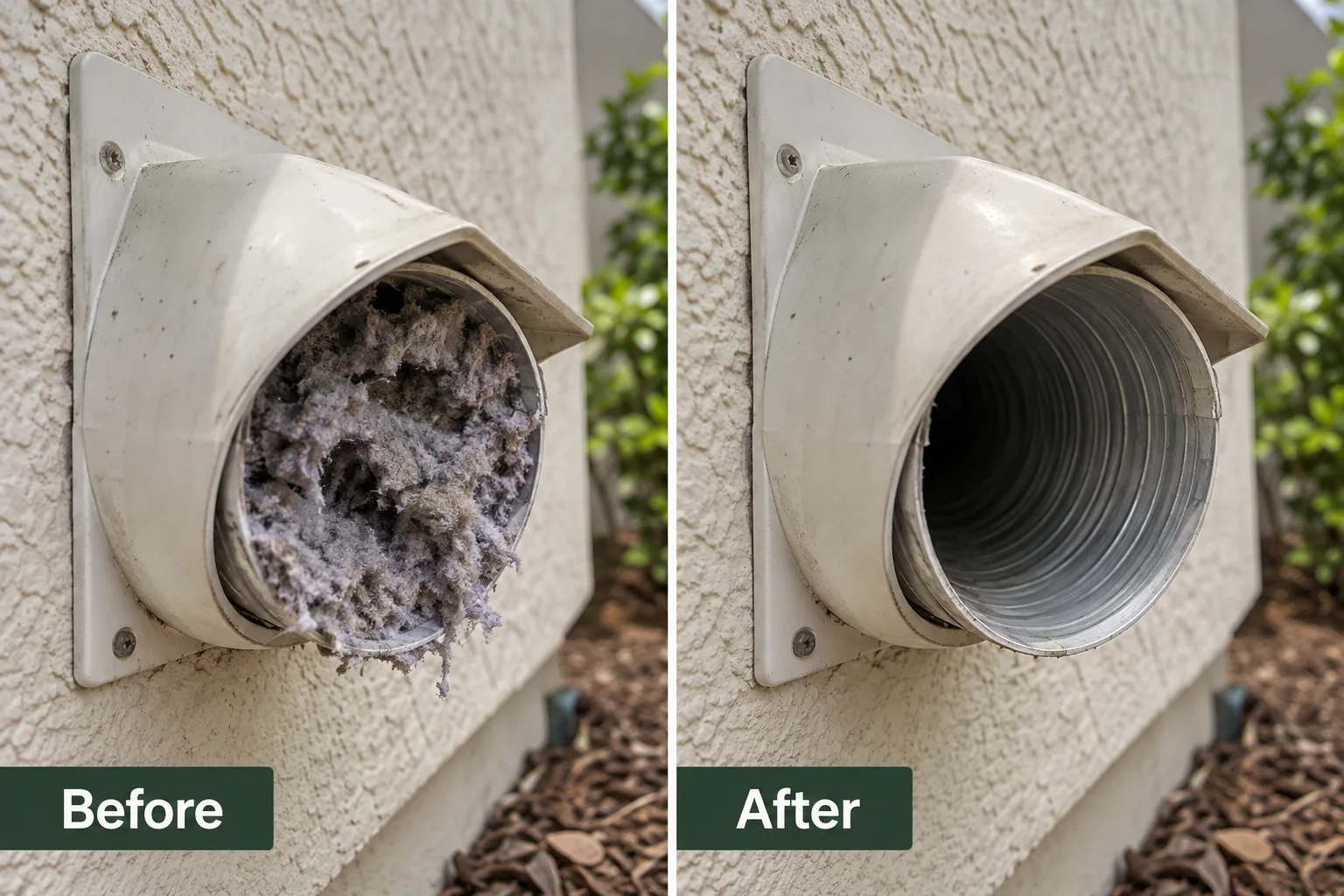 Illustrative before and after cleaning comparison